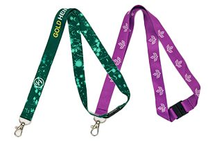 Two Lanyards, One green and one purple